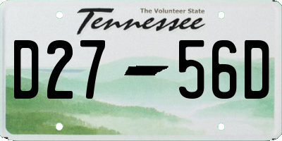 TN license plate D2756D