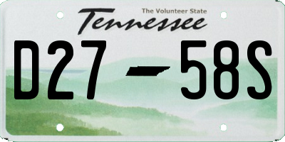 TN license plate D2758S