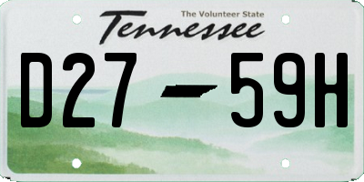 TN license plate D2759H