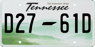 TN license plate D2761D