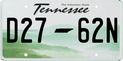 TN license plate D2762N