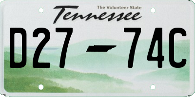 TN license plate D2774C