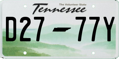 TN license plate D2777Y
