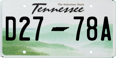 TN license plate D2778A