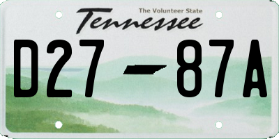 TN license plate D2787A