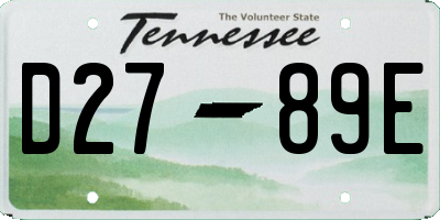 TN license plate D2789E