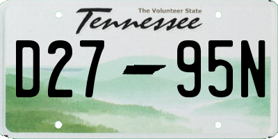 TN license plate D2795N