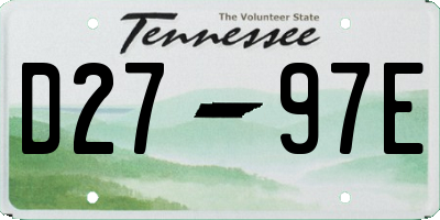 TN license plate D2797E