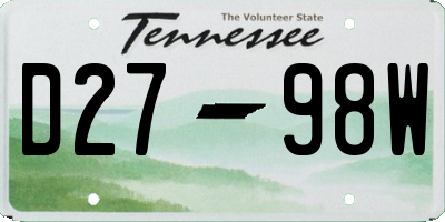 TN license plate D2798W