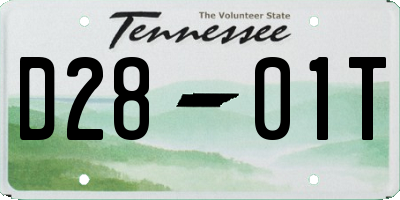 TN license plate D2801T