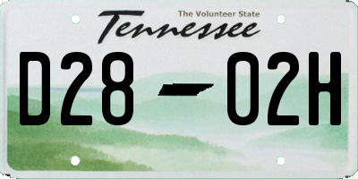 TN license plate D2802H