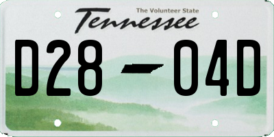 TN license plate D2804D