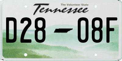 TN license plate D2808F