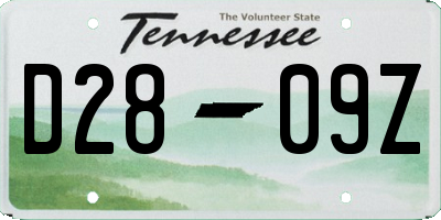 TN license plate D2809Z