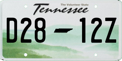 TN license plate D2812Z