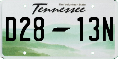 TN license plate D2813N