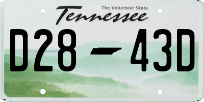 TN license plate D2843D