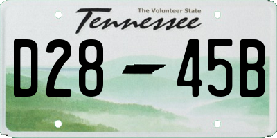 TN license plate D2845B