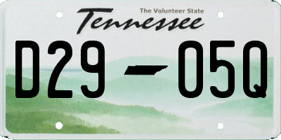 TN license plate D2905Q