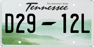 TN license plate D2912L
