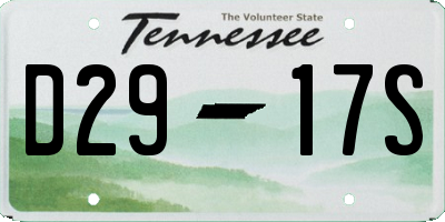 TN license plate D2917S