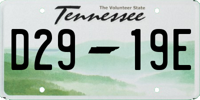 TN license plate D2919E