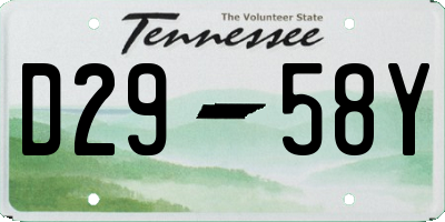 TN license plate D2958Y