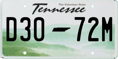 TN license plate D3072M