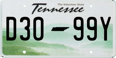 TN license plate D3099Y