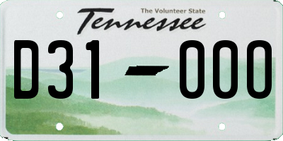 TN license plate D3100O