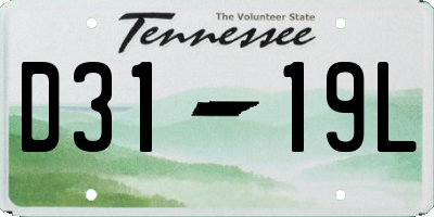 TN license plate D3119L