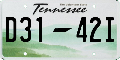 TN license plate D3142I
