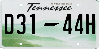 TN license plate D3144H