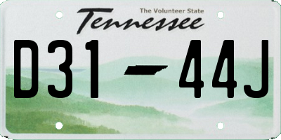 TN license plate D3144J