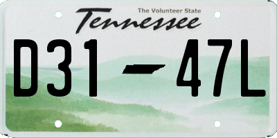 TN license plate D3147L