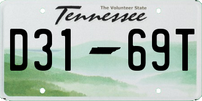 TN license plate D3169T