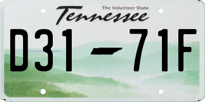 TN license plate D3171F