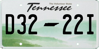 TN license plate D3222I