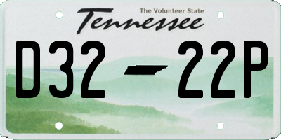 TN license plate D3222P