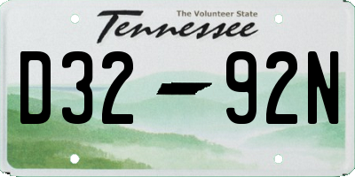 TN license plate D3292N