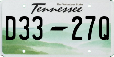 TN license plate D3327Q