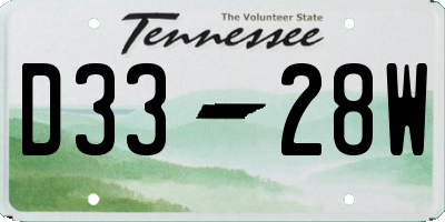 TN license plate D3328W