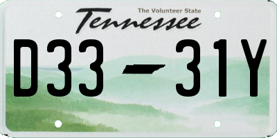 TN license plate D3331Y