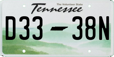 TN license plate D3338N