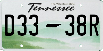 TN license plate D3338R