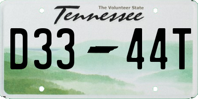 TN license plate D3344T