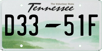 TN license plate D3351F