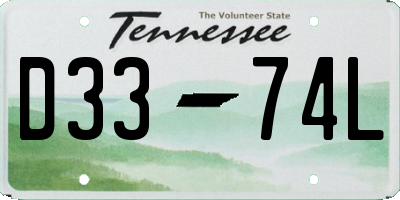 TN license plate D3374L