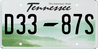 TN license plate D3387S
