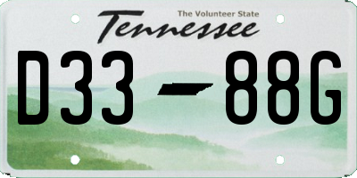 TN license plate D3388G